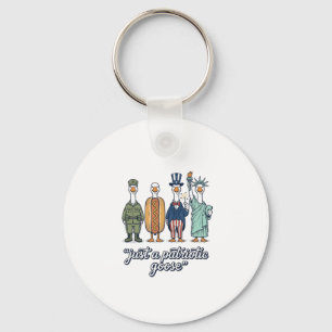 Porte-clés Défilé d'oies patriotiques Chemise vectorielle vin