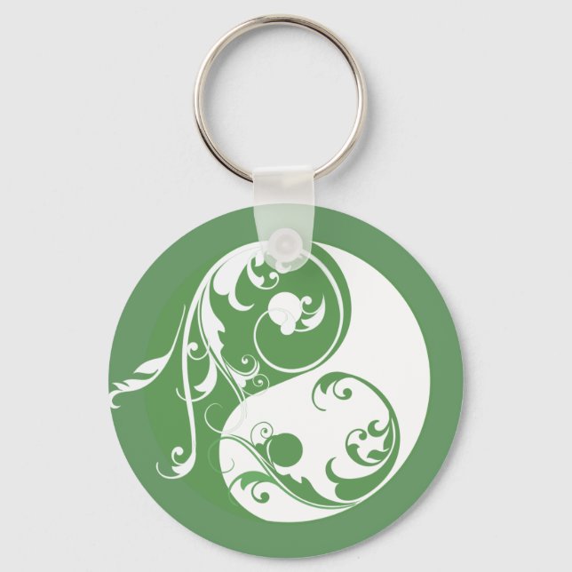 Porte-clés Défilement Yin & Yang (vert) (Recto)