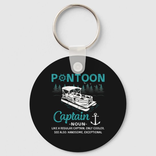 Porte-clés Définition de capitaine de ponton drôle bateau pon (Recto)