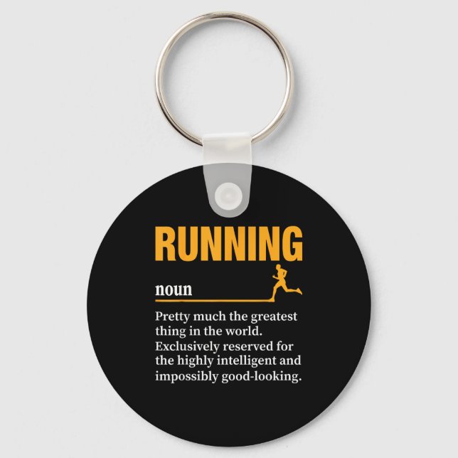 Porte-clés Définition de course humour marathon drôle Ru (Recto)
