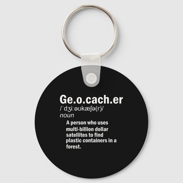 Porte-clés Définition de géocaching Géocacheur  (Recto)