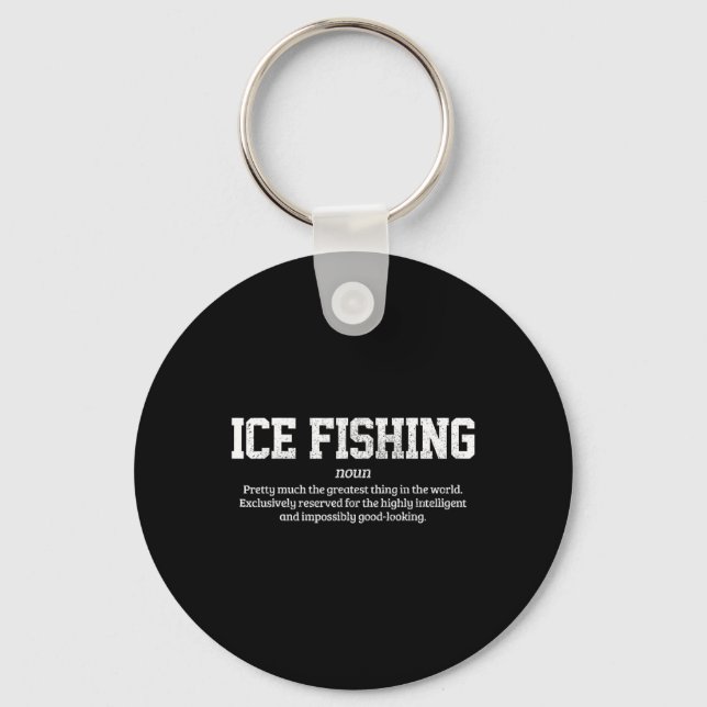 Porte-clés Définition de la pêche sur glace Cadeau drôle de p (Recto)