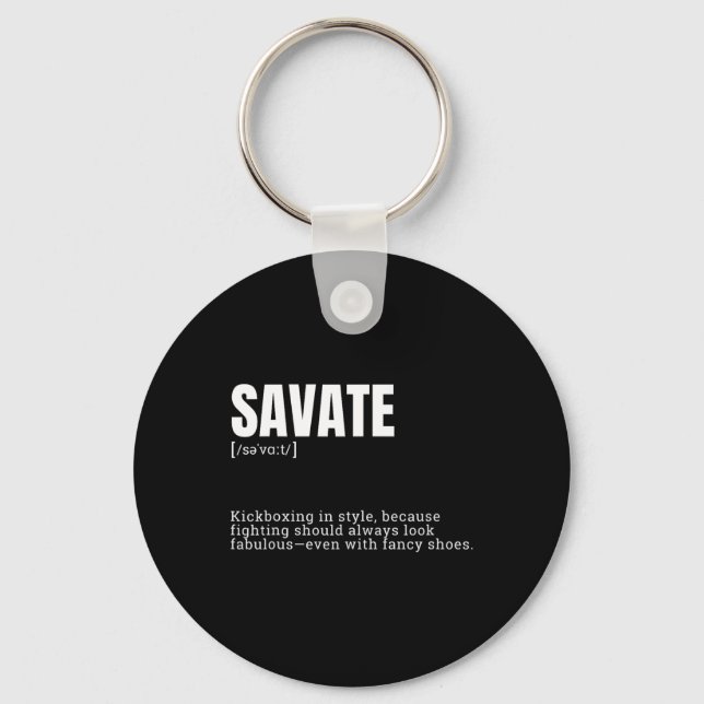 Porte-clés Définition de l'amateur de kickboxing Savate drôle (Recto)