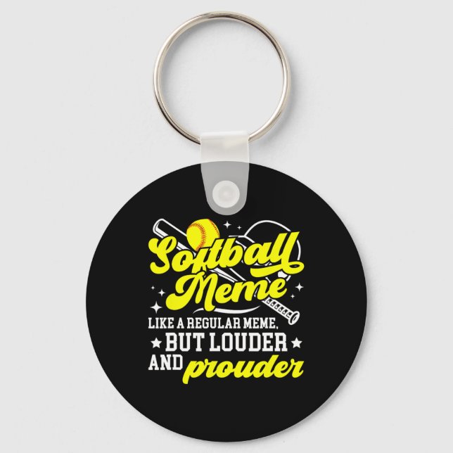 Porte-clés Définition de mème de softball Mème d'un joueur de (Recto)