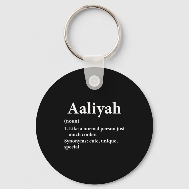 Porte-clés Définition de nom Aaliyah Drôle D  (Recto)