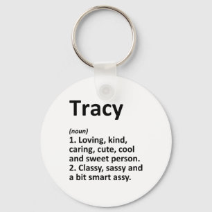 Porte-clés Définition de Tracy Nom personnalisé Cadeau d'anni