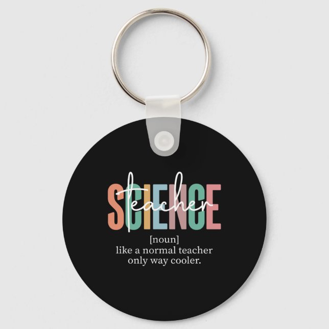 Porte-clés Définition d'enseignant de sciences drôle pour fem (Recto)
