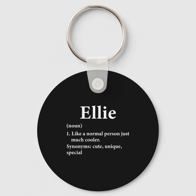 Porte-clés Définition du prénom Ellie  (Recto)