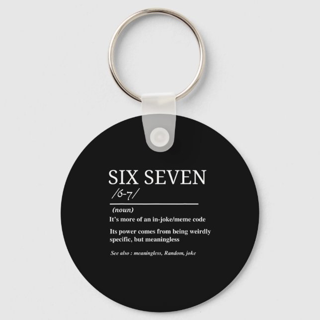 Porte-clés Définition Six Sept Drôle 6 7 Mème Humour Sarcasti (Recto)