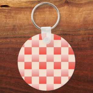 Porte-clés Dégradé À damiers de la plage de corail