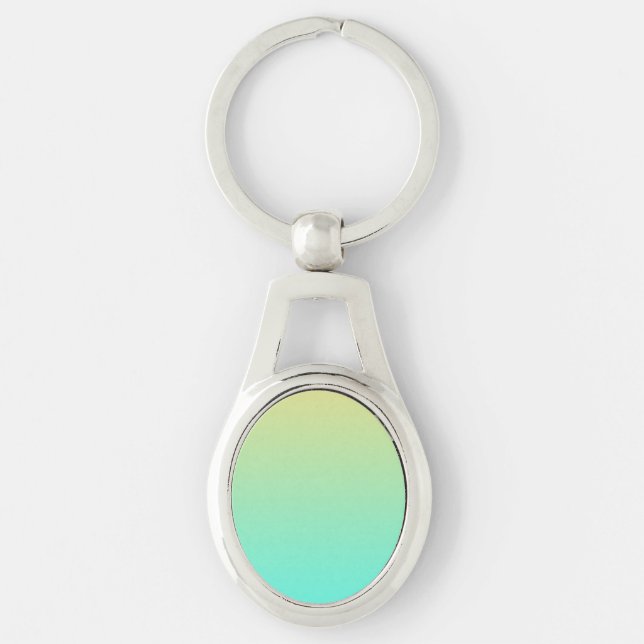 Porte-clés Dégradé simple pastel jaune turquoise (Devant)