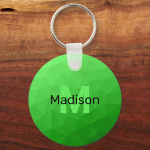 Porte-clés Dégradé vert clair géométrie motif de maille Monog