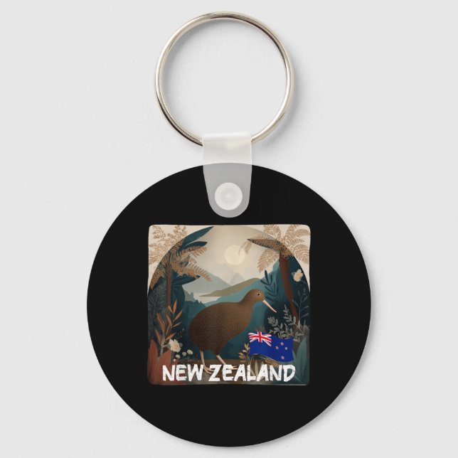 Porte-clés Déguisement d'animal Kiwi néo-zélandais drôle (Recto)