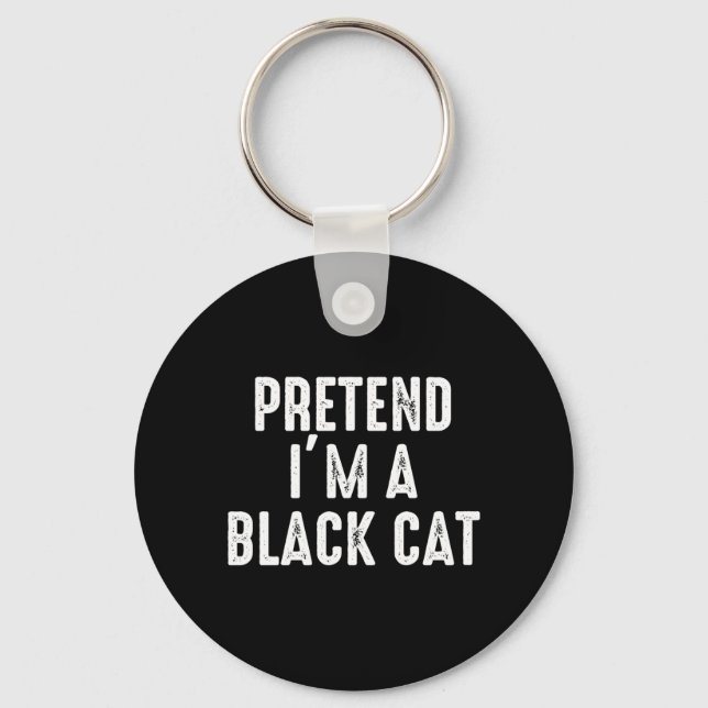 Porte-clés Déguisement de chat noir prétendu Halloween facile (Recto)