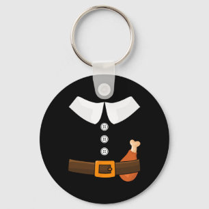 Porte-clés Déguisement de pèlerin drôle de Thanksgiving avec