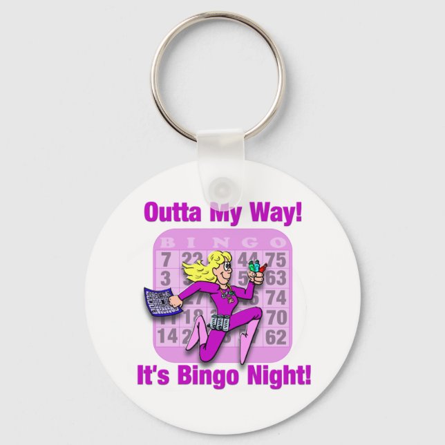 Porte-clés Dehors Mon Chemin ! C'est Bingo Night (Recto)