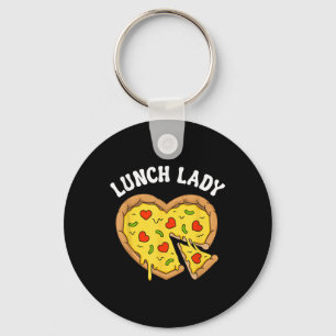 Porte-clés Déjeuner Lady Pizza Heart School Cafétéria Worker