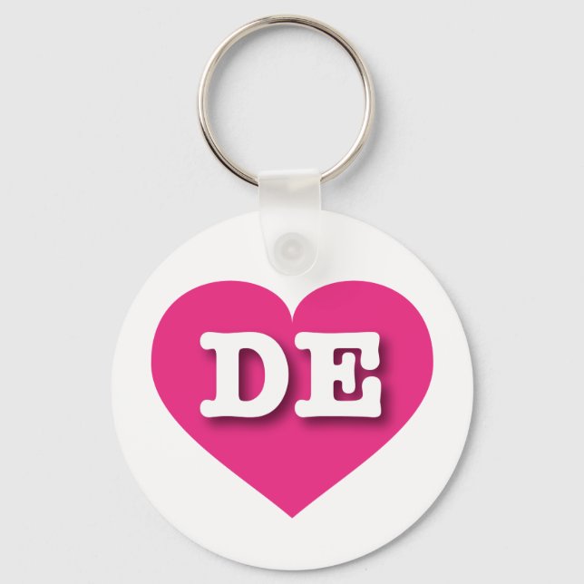 Porte-clés Delaware Hot Pink Heart - J'aime DE (Recto)