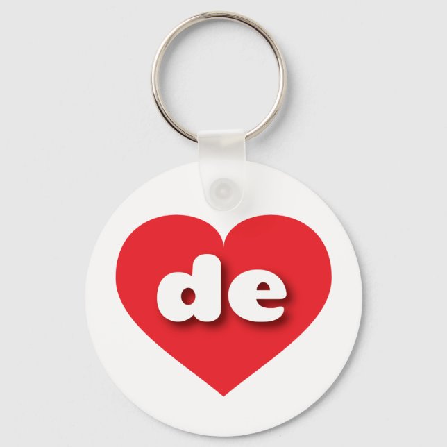 Porte-clés Delaware Red Heart - J'aime DE (Recto)