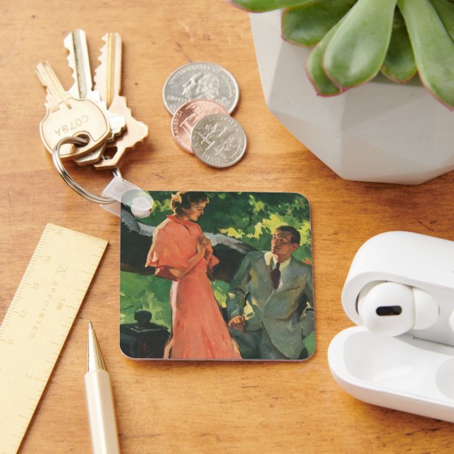 Porte-clés Demande en mariage vintage ; Voulez-vous m'épouser (Bureau)