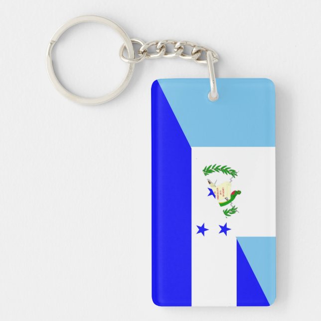 Porte-clés demi de symbole de drapeau du Guatemala Honduras (Devant)