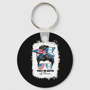 Porte-clés Demi-guatémaltèque et américain Drapeau Guatemala