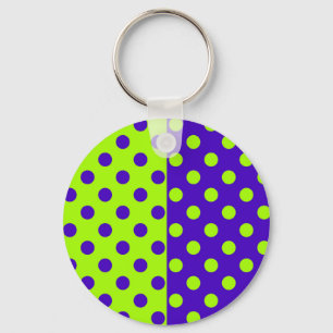 Porte-clés Demi-points bleus et verts