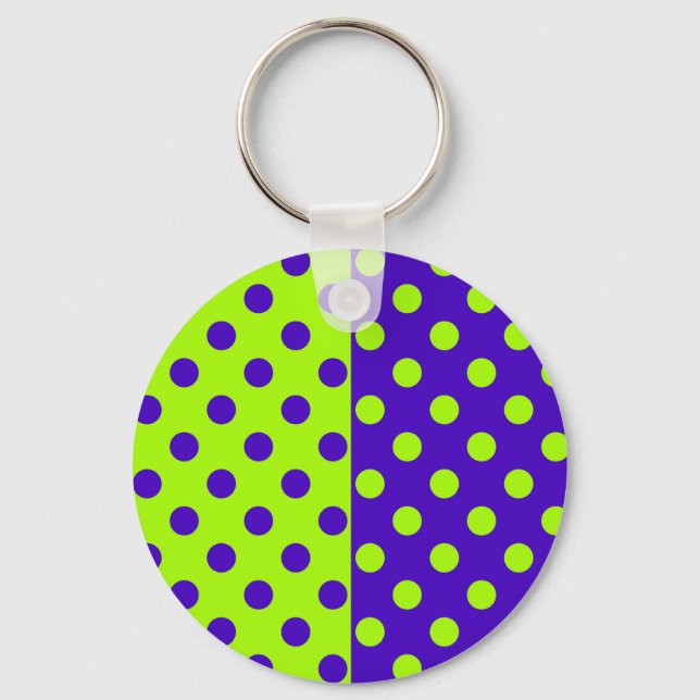 Porte-clés Demi-points bleus et verts   (Recto)