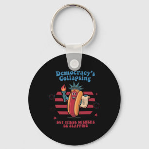 Porte-clés Démocratie marrante du Hot Dog s'effondrant le 4 j