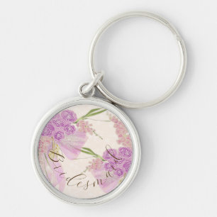 Porte-clés Demoiselle d'honneur Vintage Orchid Ombré Bow and 