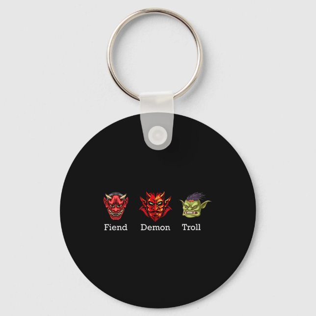 Porte-clés Démon Diable Troll Subtil Anti Trump  (Recto)
