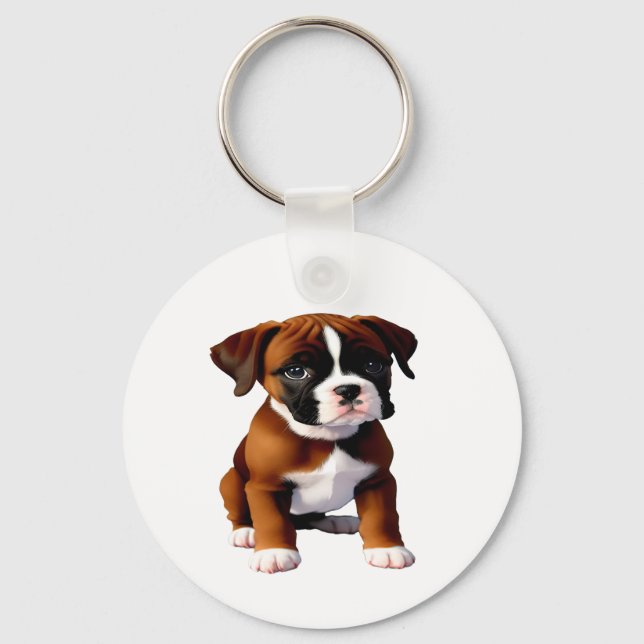 Porte-clés Denim Veste Boxer Chien (Recto)