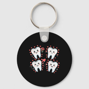 Porte-clés Dent de dessin animé mignon Saint-Valentin hygiéni