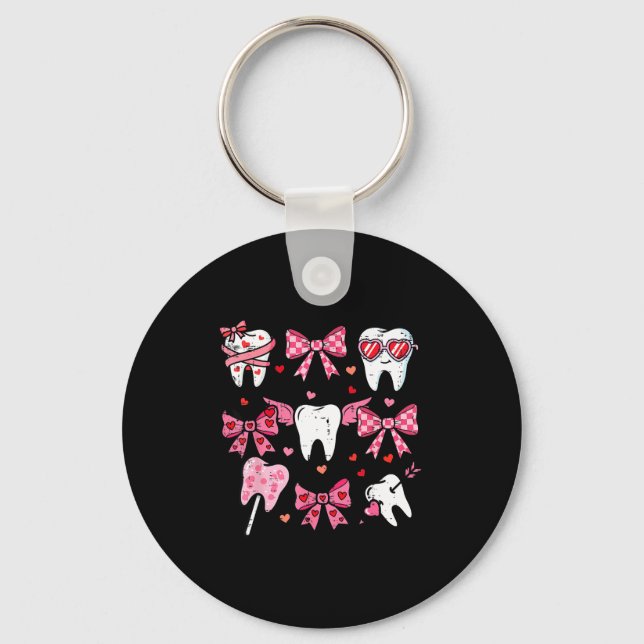 Porte-clés Dent de la Saint-Valentin Coquette Arc Dentaire Fe (Recto)