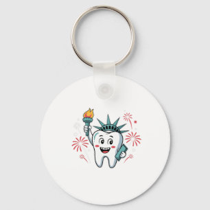 Porte-clés Dental Squad 4 juillet Dentist Funny American