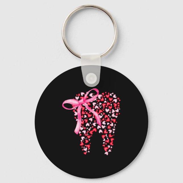 Porte-clés Dental Squad Valentines Cute Heart Teeth Dental Hy (Recto)