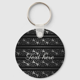 Porte-clés Dentelle noire dégradé gris et blanc personnalisé