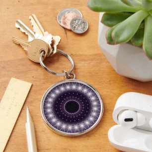 Porte-clés Dentelle ronde noire et blanche fantaisie