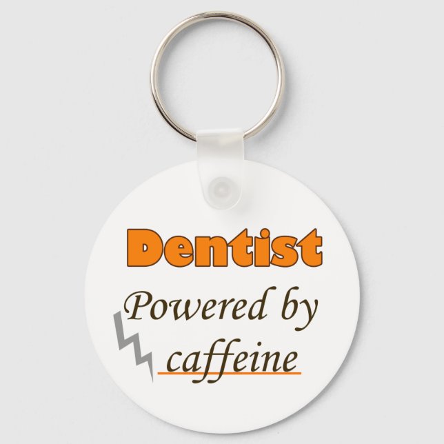 Porte-clés Dentiste alimenté par la caféine (Recto)