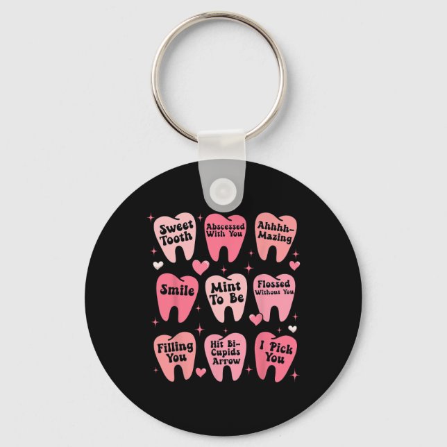Porte-clés Dentiste dentaire de la Saint-Valentin Dent Teeth  (Recto)
