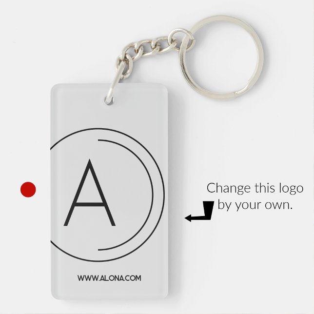 Porte-clés d'entreprise logo noir et blanc minimal (Créateur téléchargé)
