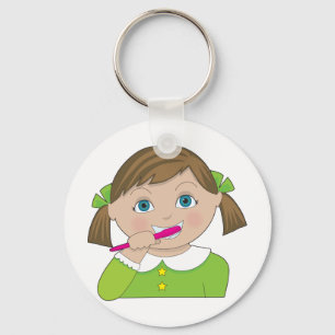 Porte-clés Dents de brossage de fille