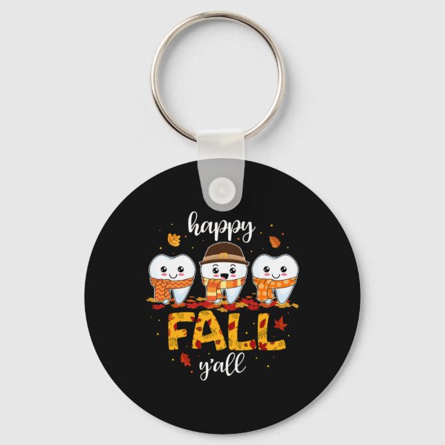 Porte-clés Dents de dents Happy Fall Y'all Dental Dentist Mer (Recto)