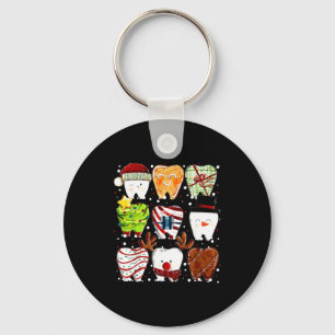Porte-clés Dents de Noël mignonnes Dentiste de Noël drôle Den