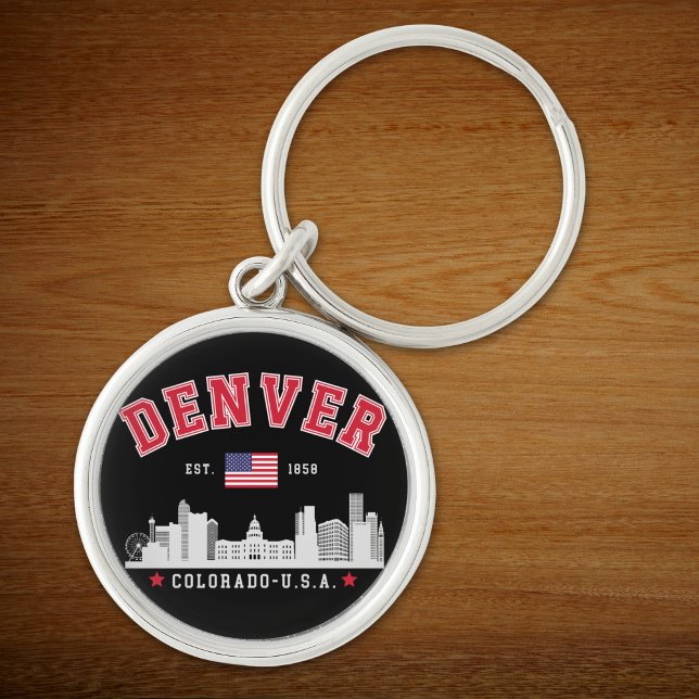 Porte-clés Denver Colorado Cityscape Design (Créateur téléchargé)