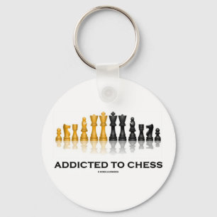 Porte-clés Dépendant aux échecs (jeu d'échecs d'humour