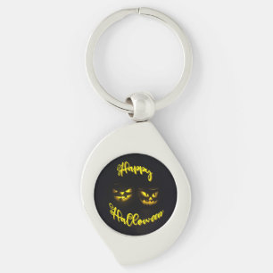 Porte-clés Déplaisant citrouille jaune avec Happy Halloween