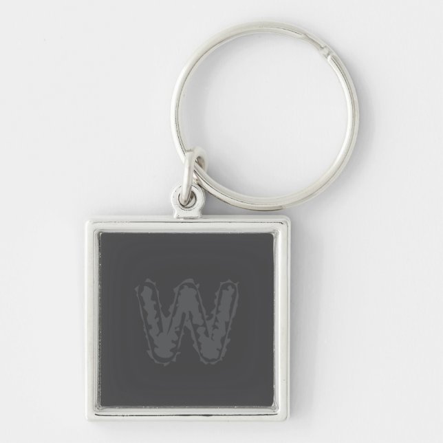 Porte-clés Déplaisant Monogramme Gris sur gris (Devant)