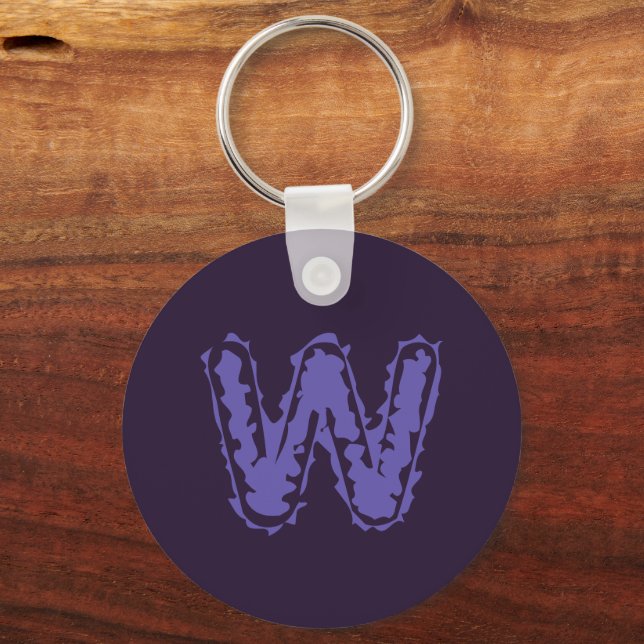 Porte-clés Déplaisant Monogramme violet sur violet (Recto)