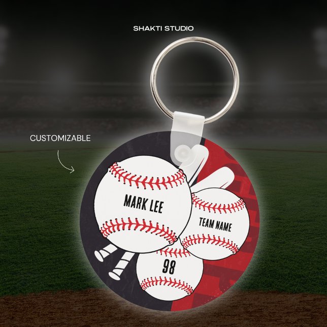 Porte-clés d'équipe sportive de joueur de baseball (Créateur téléchargé)